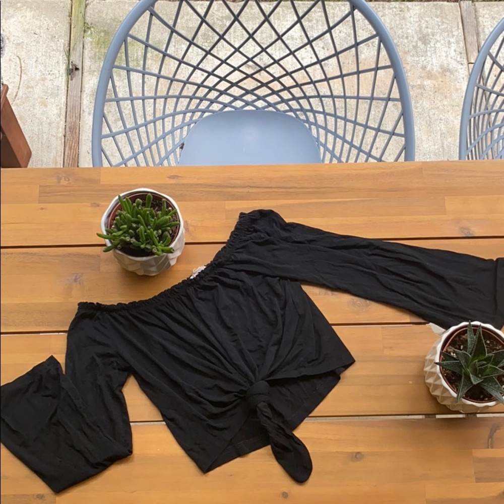 Cute Front-Tie Off the Shoulder Top